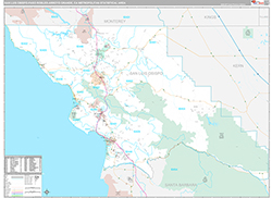 San Luis Obispo-Paso Robles-Arroyo Grande Metro Area Wall Map Premium Style 2026